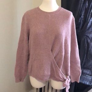 Madewell millennial pink sweater with tie
